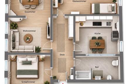 Wohnung Oberhausen Alstaden - 3.5 Zimmer, 93 m&sup2;, 980&euro; | Angebot:27605639