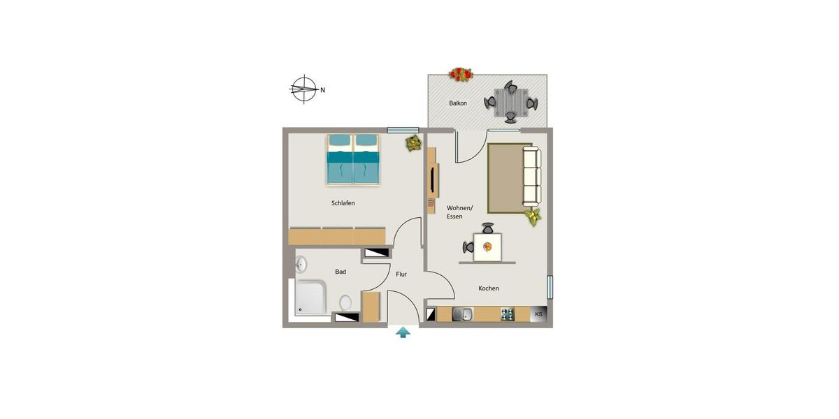 Etagenwohnung Lünen Brambauer - 2 Zimmer, 49 m&sup2;, 578&euro; | Angebot:26554676